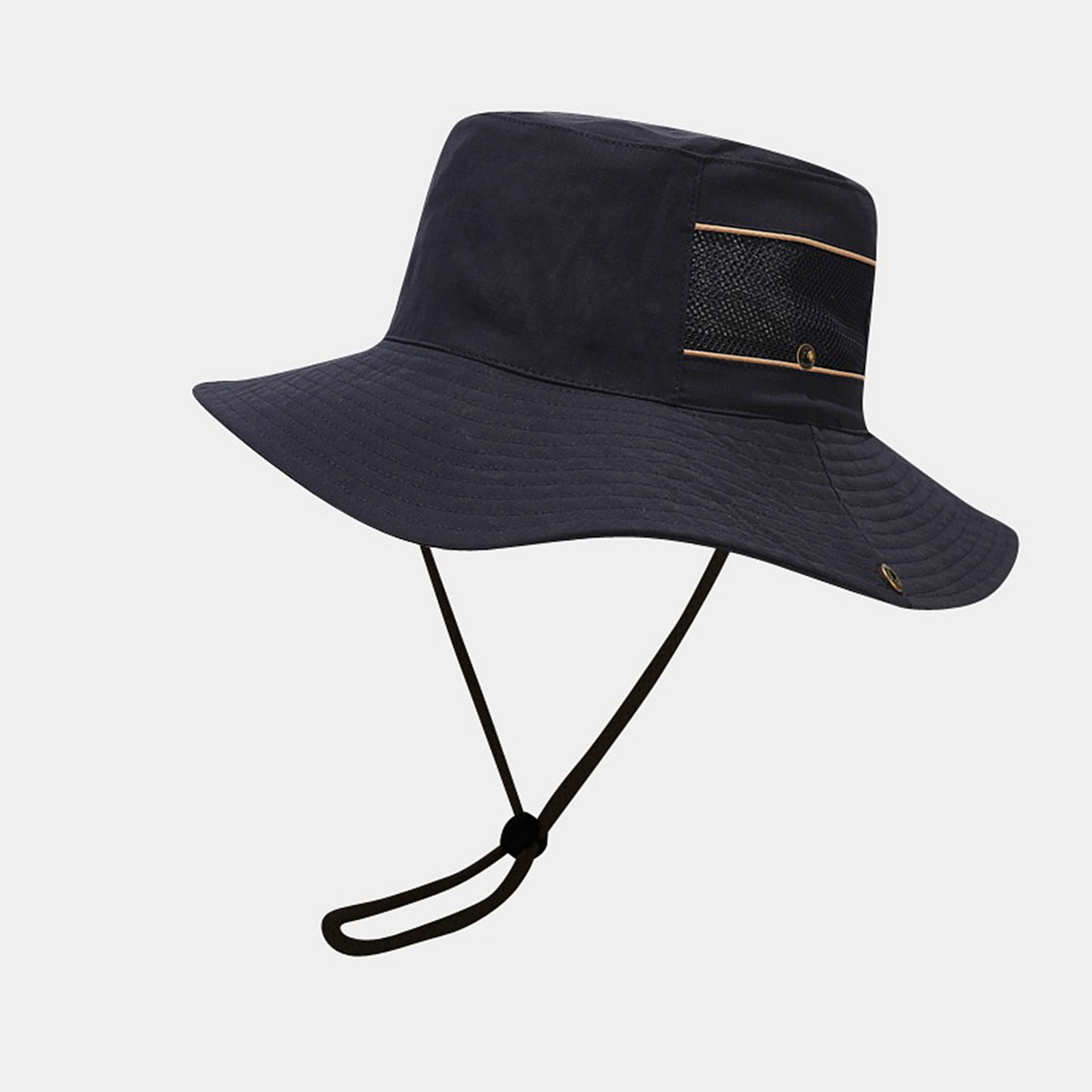 thumbnail image 3 of Sombrero boonie unisex de ala ancha - Cordón ajustable, ventilación de malla, plegable, protección contra el sol y la lluvia, mezcla de algodón, talla única (56-59 cm), 3 of 3